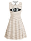 Robe beige sans manches momie d'Halloween col Peter Pan années 1960