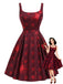 [Prévente] Robe lie-de-vin d’Halloween à cœurs et taches de sang années 1950