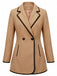 Veste kaki à empiècements camel et revers années 1940 - 1