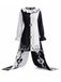 Robe de clown d’Halloween noire et blanche à col volanté années 1950