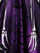 Robe gothique d’Halloween à squelette, manches longues cloche et dentelle années 1950