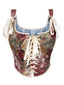 Haut corset lacets et rubans imprimé façon peinture l'huile années 80