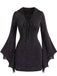 Robe Halloween à manches chauve-souris, col V et liens Années 1960