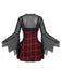 Robe d'Halloween carreaux et bretelles fines ensemble d'accessoires années 1950
