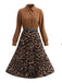 Robe chemise léopard plissée et ceinturée années 1950