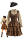 Ensemble costume de pirate médiéval à corset et volants étagés années 1980