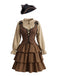 Ensemble costume de pirate médiéval à corset et volants étagés années 1980