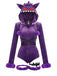 Body violet de cosplay monstre fantôme d’Halloween à capuche années 1960