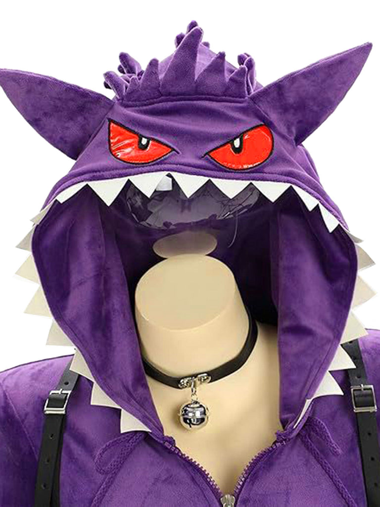 Body violet de cosplay monstre fantôme d’Halloween à capuche années 1960
