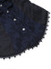 Blouse gothique bleu foncé en jacquard et dentelle à boutons années 1960