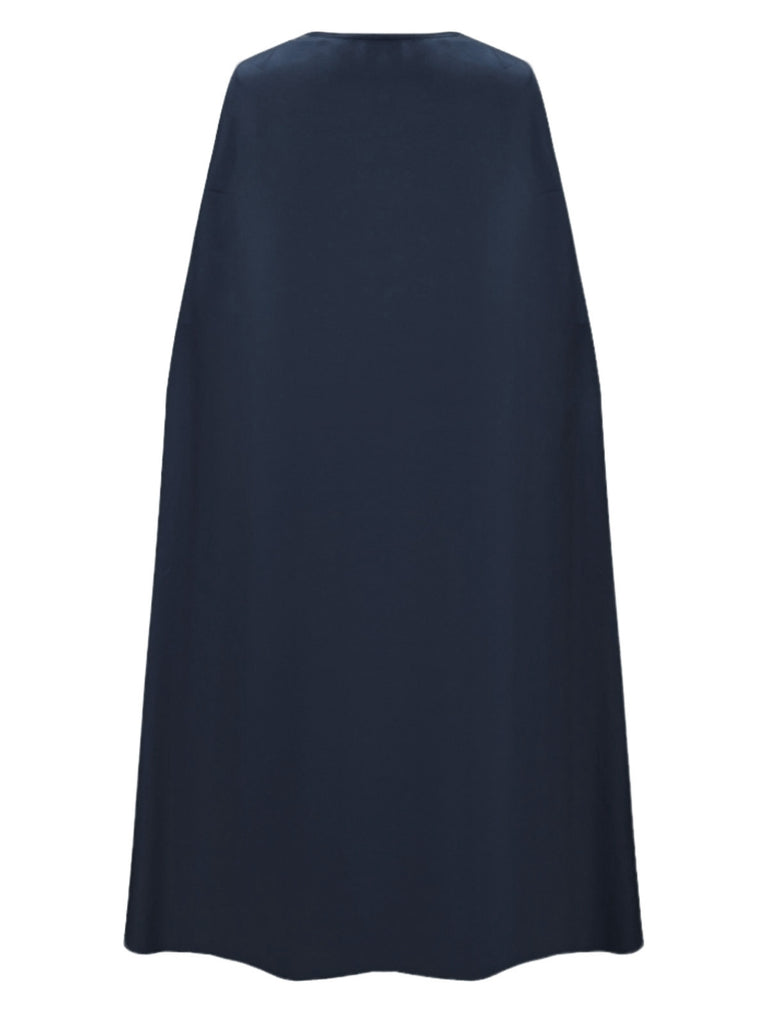 Robe plissée bleu marine cape inspirée de Queen années 70
