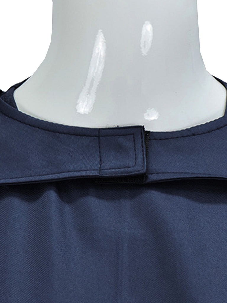 Robe bleu marine plissée de cosplay reine avec cape années 1970
