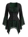 Top gothique à col carré, dentelle à crânes et manches évasées années 1970 - 4