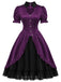 [Prévente] Robe gothique Lolita violet profond en satin à découpe cœur Années 1940 - 2