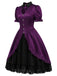[Prévente] Robe gothique Lolita violet profond en satin à découpe cœur Années 1940 - 3