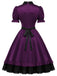 [Prévente] Robe gothique Lolita violet profond en satin à découpe cœur Années 1940 - 4