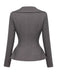 [Prévente] Top blazer gris foncé uni à col V et manches longues années 1940
