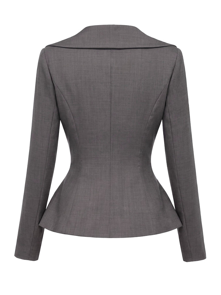 [Prévente] Ensemble 2 pièces gris foncé : top blazer et jupe années 1940