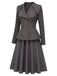 [Prévente] Ensemble 2 pièces gris foncé : top blazer et jupe années 1940
