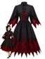 [Prévente] Robe de vampire noire et rouge manches chauve-souris et laçage années 50