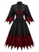 [Prévente] Robe vampire noire et rouge à ailes de chauve-souris et laçage années 1950