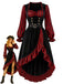 [Prévente] Robe de cosplay pirate d’Halloween à corset et ourlet volanté années 1960