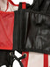 Top corset rouge et noir en similicuir à étoiles et laçage années 1950