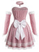 Ensemble déguisement de lapin rose, robe bustier en velours et fourrure années 1950 - 3