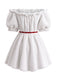 Robe courte blanche en fausse fourrure à épaules dénudées avec serre-tête à bois de renne Années 1960 - 3