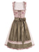 [Prévente] Robe rose florale à col carré avec tablier Années 1950