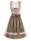 [Prévente] Robe rose florale à col carré avec tablier Années 1950