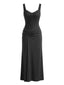 Robe longue en dentelle à bretelles larges et fronces années 1930