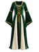 Robe longue médiévale en velours à laçage années 1970