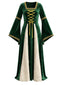 Robe longue médiévale en velours à laçage années 1970