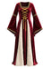 Robe longue médiévale en velours à laçage années 1970