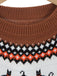 Pull marron rayé en maille à imprimé citrouilles et chats d’Halloween années 1940