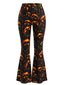 Pantalon évasé noir motif citrouille d'Halloween années 60