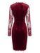 Robe moulante en velours à manches en dentelle Années 1960 - 3