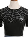 Robe évasée d’Halloween à imprimé toiles d’araignée et citrouilles années 1950