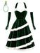 [Prévente] Robe trapèze verte en velours à motif sapins de Noël Années 1950 - 1