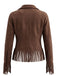 Veste western marron à franges en suédine années 1970