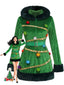 Robe verte à capuche en forme de sapin de Noël Années 1950