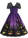 Robe évasée en dentelle à imprimé Halloween années 1950