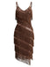 Robe de cocktail à sequins, franges et fines bretelles Années 1920 - 2