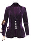 Veste velours côtelé violet col revers crantés années 1950