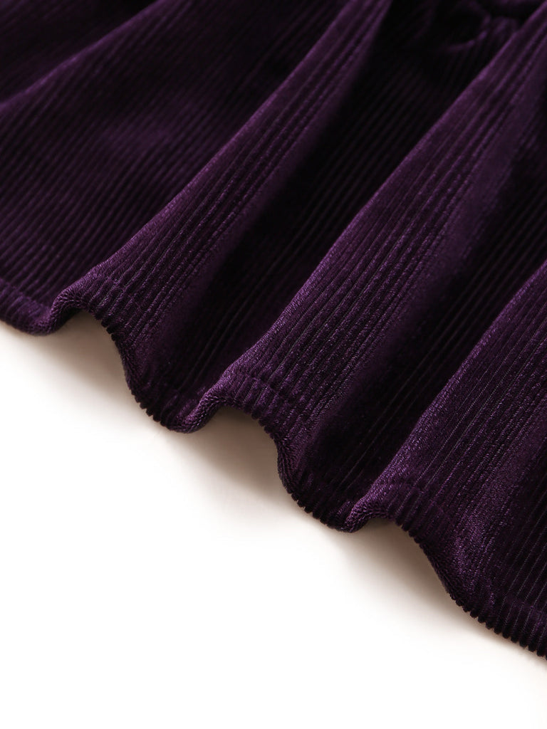 Veste violette en velours côtelé à col cranté Années 1950 - 6
