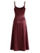 Ensemble robe à fines bretelles et châle en satin uni lie-de-vin Années 1940 - 6