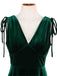 Robe trapèze en velours à col V et bretelles à nouer Années 1960 - 4