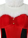 Ensemble robe de Noël rouge en velours à bordure en fourrure, flocons et nœud Années 1950 - 11