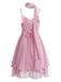 Robe courte en tulle scintillant à volants et foulard assorti Années 1970